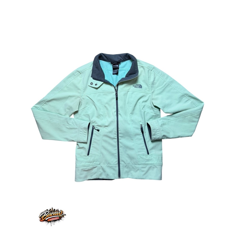 The North Face Womens Apex Bionic Softshell Jacket Mint Green Gray Size Medium